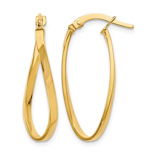 Leslie's Gold Polished Twist Hoop Earrings
