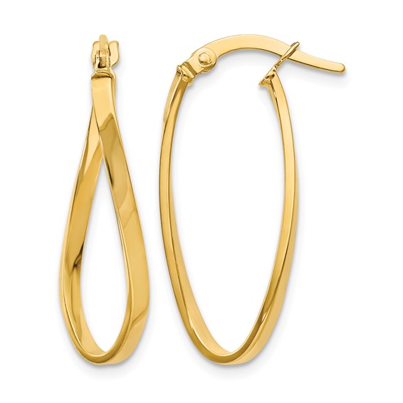 Leslie's Gold Polished Twist Hoop Earrings
