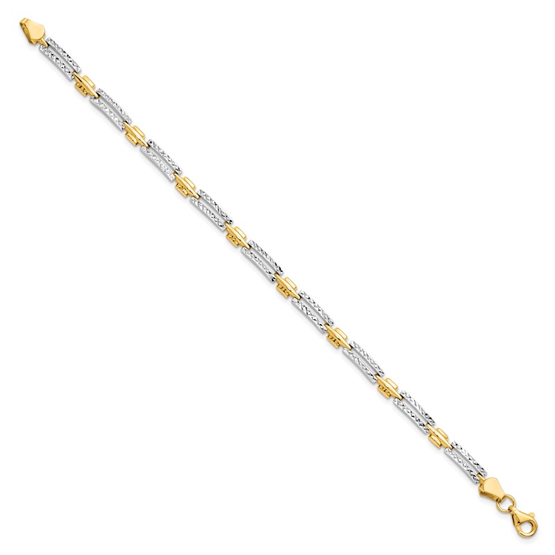 14K w/Rhodium D/C Bracelet