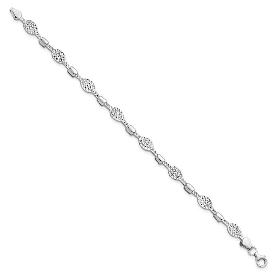 Leslie's 14K White Gold Diamond-Cut Bracelet