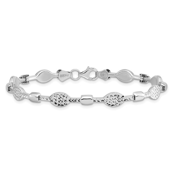 Leslie's 14K White Gold Diamond-Cut Bracelet