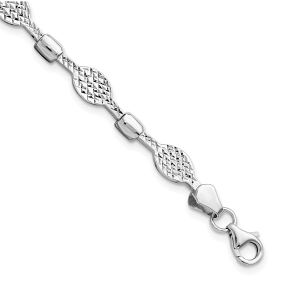 Leslie's 14K White Gold Diamond-Cut Bracelet