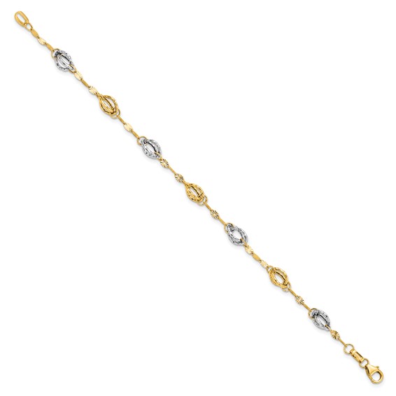 Leslie's 14K Two-tone Fancy Link Bracelet