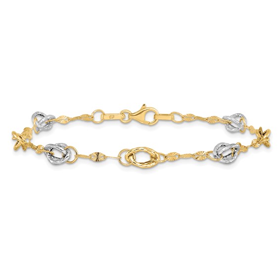 Leslie's 14K Two-tone Fancy Link Bracelet