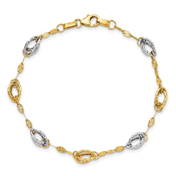 Leslie's 14K Two-tone Fancy Link Bracelet