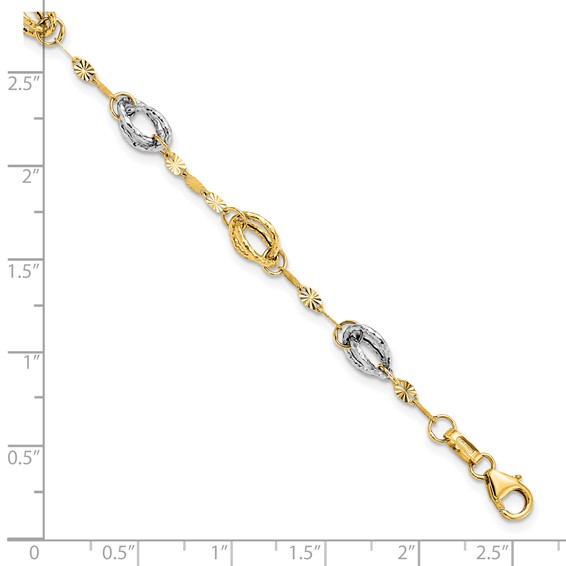 Leslie's 14K Two-tone Fancy Link Bracelet