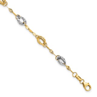 Leslie's 14K Two-tone Fancy Link Bracelet