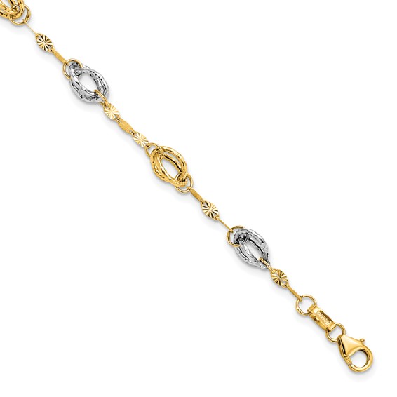 Leslie's 14K Two-tone Fancy Link Bracelet