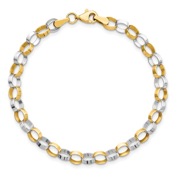 Leslie's 14K Two-Tone Polished Bracelet