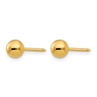 Inverness 14K Yellow Gold 5mm Ball Post Piercing Earrings view 2