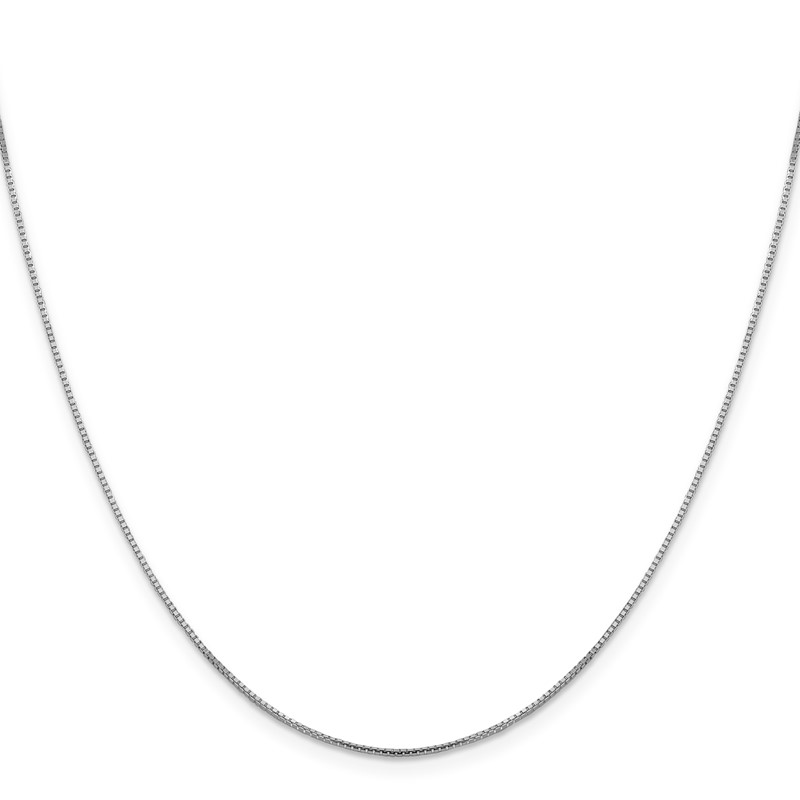 14K White Gold 1mm Sparkle Octagonal Box Chain