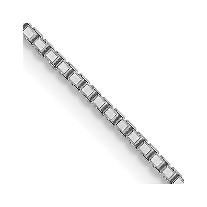 14K White Gold 1mm Sparkle Octagonal Box Chain