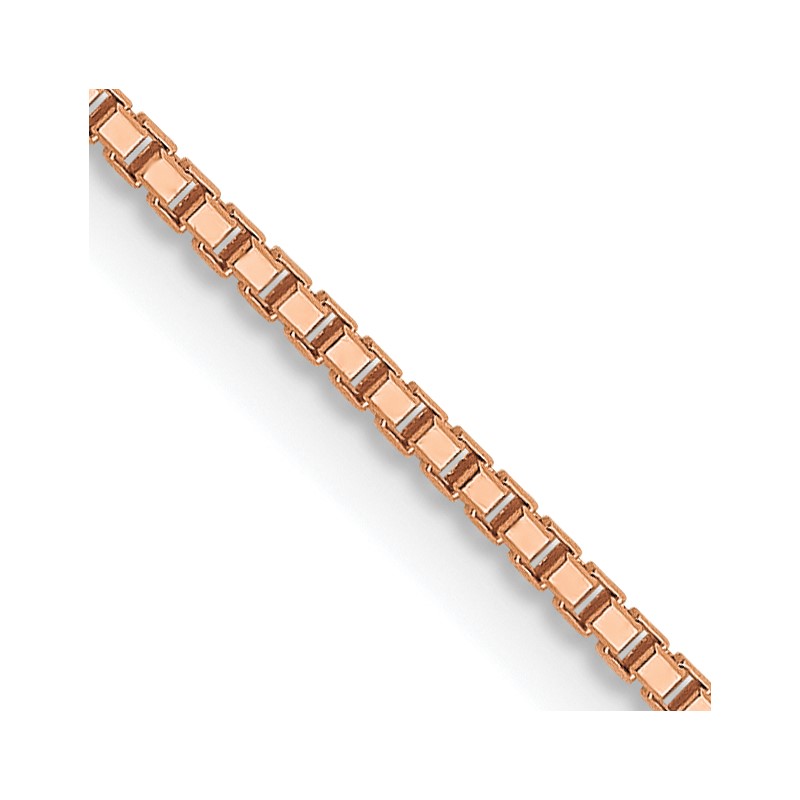 14K Rose Gold 1mm Sparkle Octagonal Box Chain