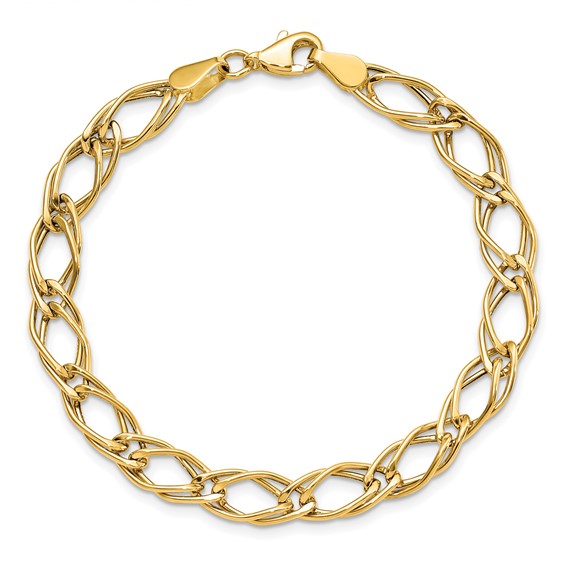 Leslie's 14K Yellow Gold Fancy Link Bracelet