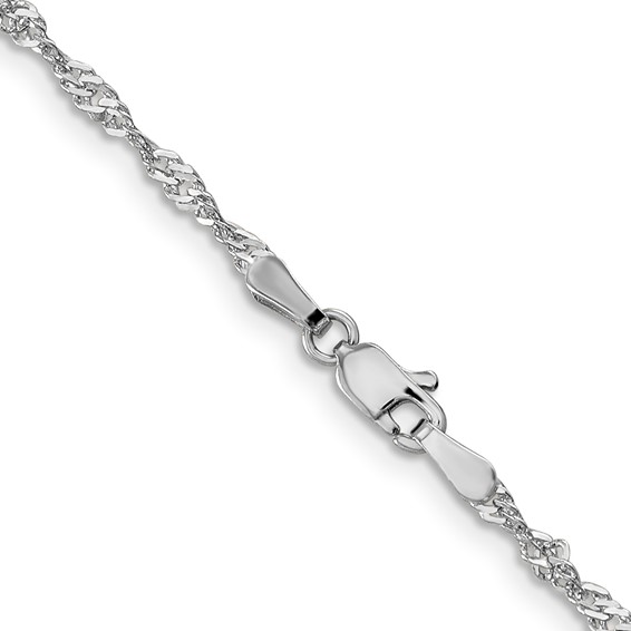 Leslie's 14K White Gold 1.9mm Singapore Chain