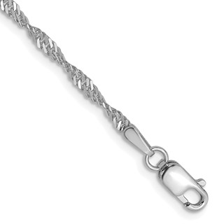 Leslie's 14K White Gold 1.9mm Singapore Chain Anklet