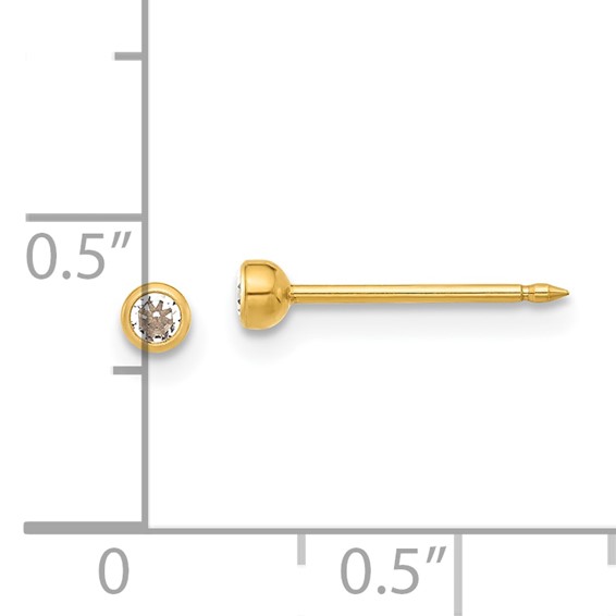 Inverness Stainless Steel 24K Gold-plated Crystal Bezel Post Piercing Earrings