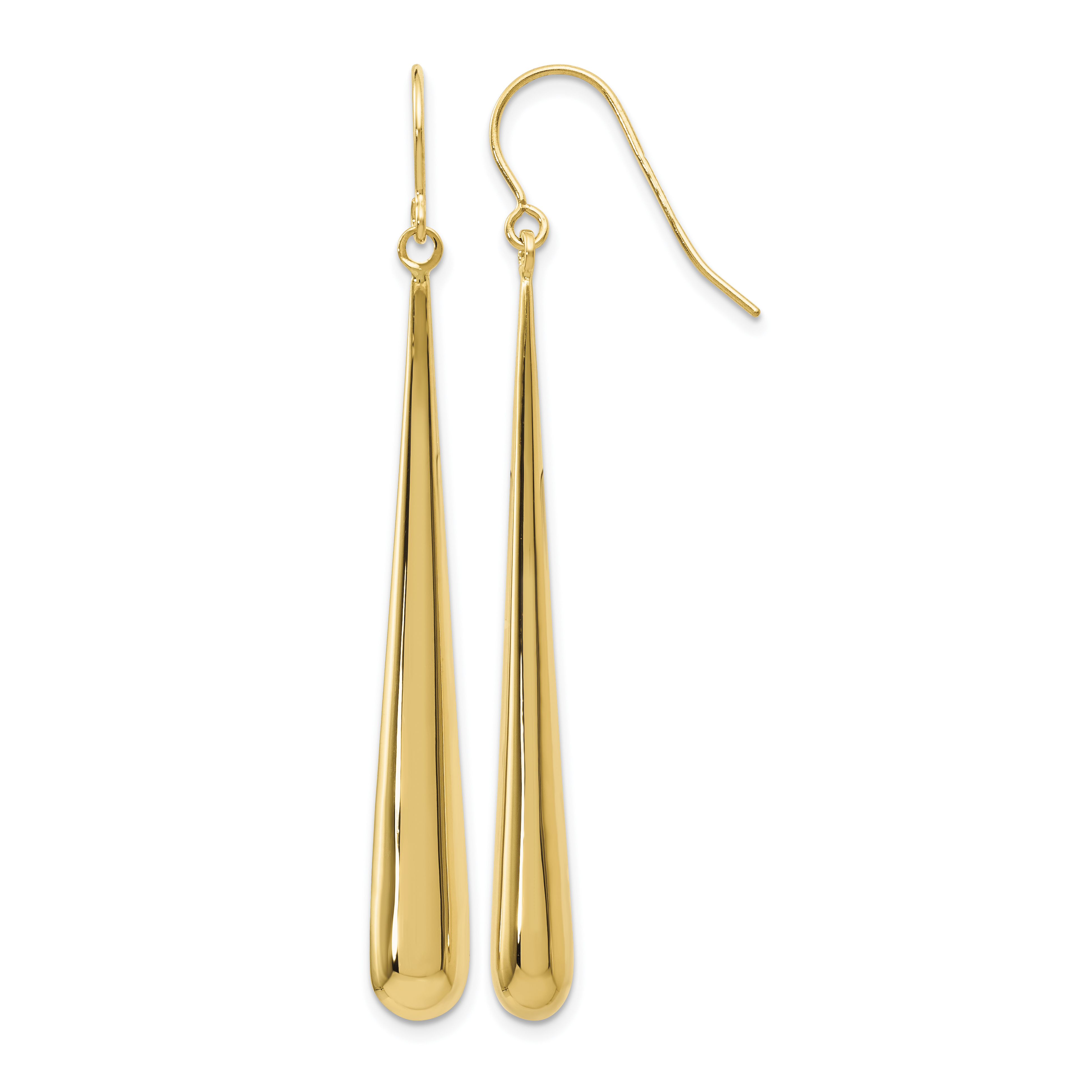 14k Yellow Gold Shepherd Hook Drop Dangle Chandelier Earrings Fine