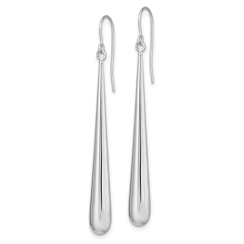 14K White Gold Polished Shepherd Hook Earrings