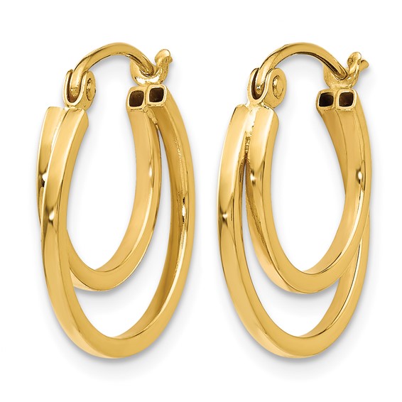 Leslie's Gold Polished Double Hoop Earrings