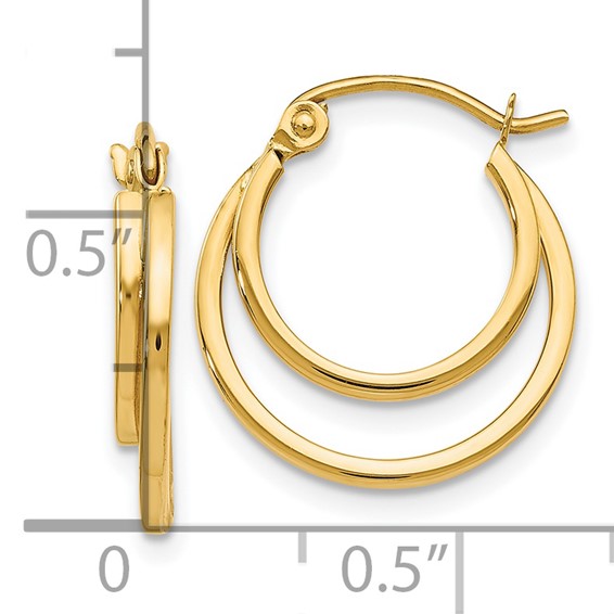 Leslie's Gold Polished Double Hoop Earrings