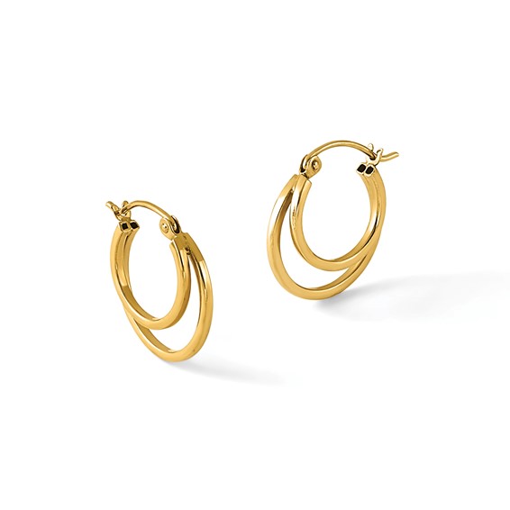 Leslie's Gold Polished Double Hoop Earrings