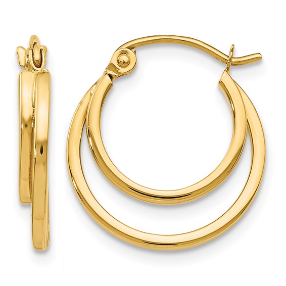 Leslie's Gold Polished Double Hoop Earrings