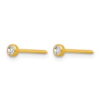 Inverness 14K Yellow Gold 3mm Crystal Bezel Post Piercing Earrings view 2