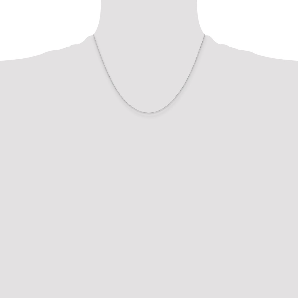 14k White Gold .4 mm Carded Cable Rope Chain (4RW-18)