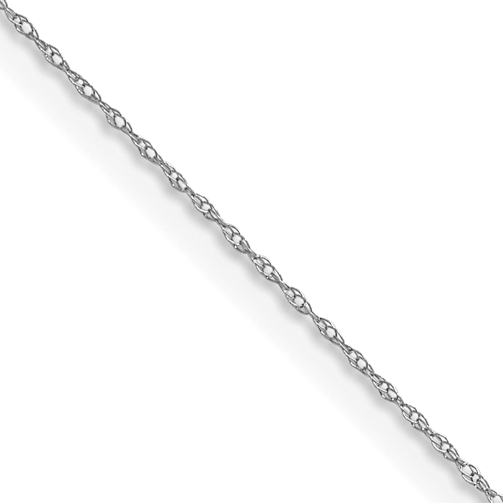 14k White Gold .4 mm Carded Cable Rope Chain (4RW-18)