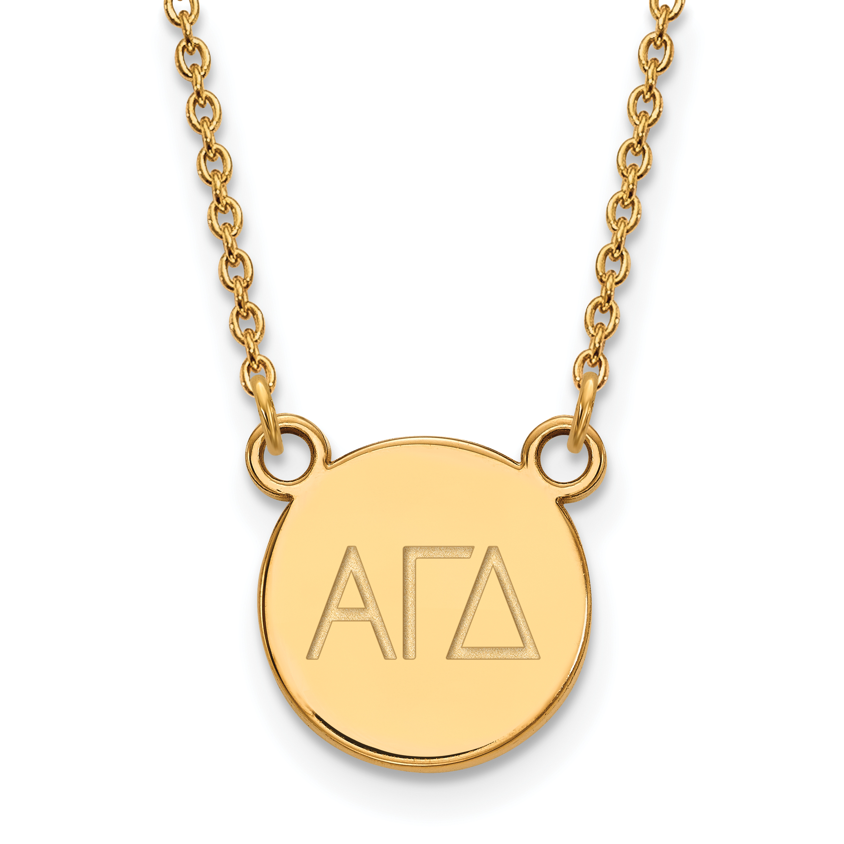 Logoart Sterling Silver Gp Alpha Gamma Delta Large Enamel Pendant Necklace