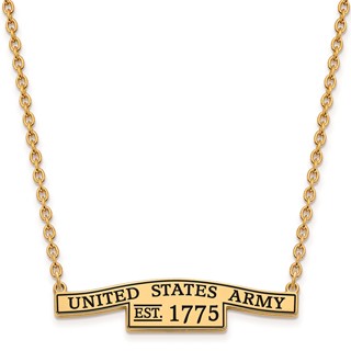 GP Sterling Silver United States Army Epoxied Small Bar Necklace