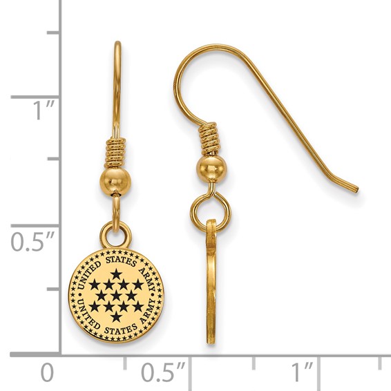 GP Sterling Silver United States Army Epoxied Small Dangle Earrings