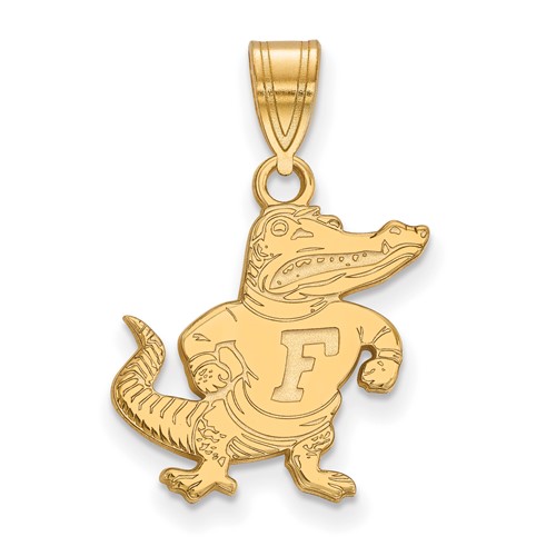 Sterling Silver Gold-plated LogoArt University of Florida Gator Medium Pendant