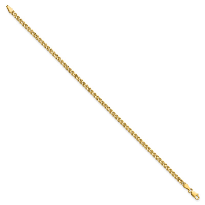 14K 3.0mm Wide Diamond-Cut Double Rope Chain