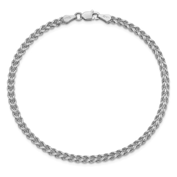 Leslie's 14K White Gold 3.0mm Wide Diamond-Cut Double Rope Chain