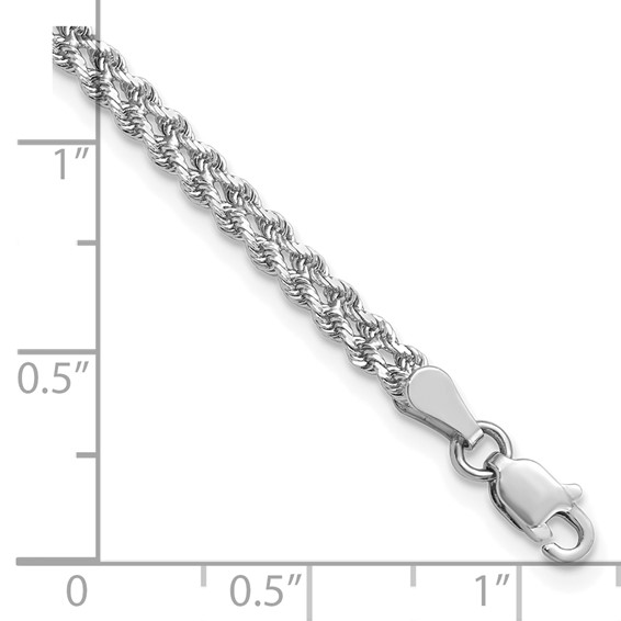 Leslie's 14K White Gold 3.0mm Wide Diamond-Cut Double Rope Chain