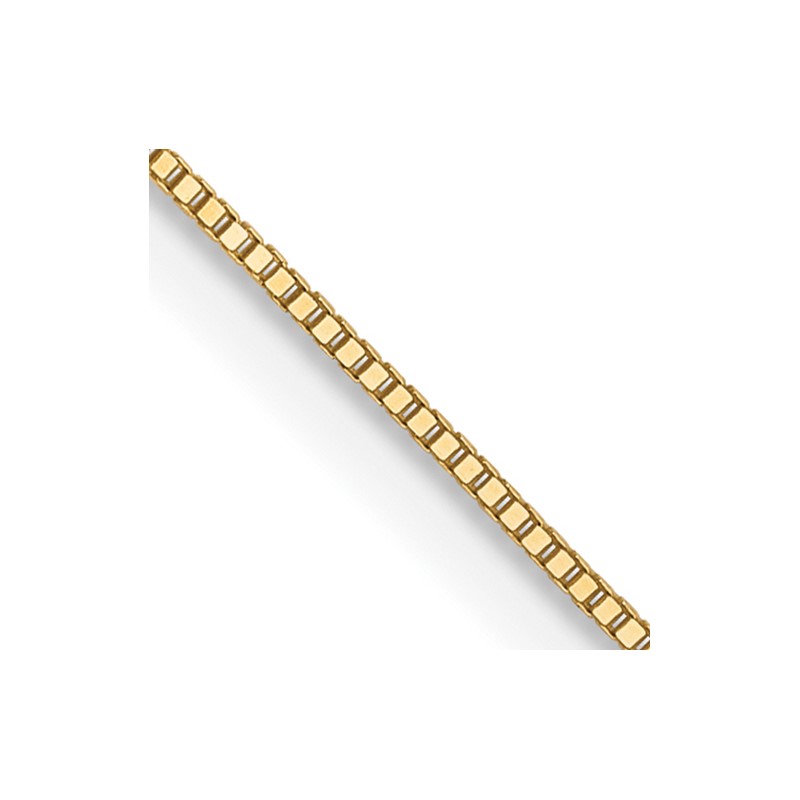 10k .5mm Baby Box Chain W/Spring Ring Clasp