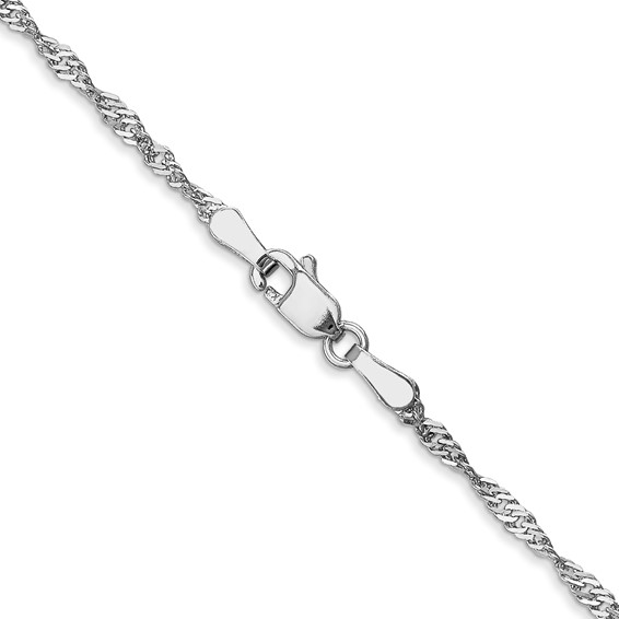 Leslie's 14K White Gold 1.6mm Singapore Chain