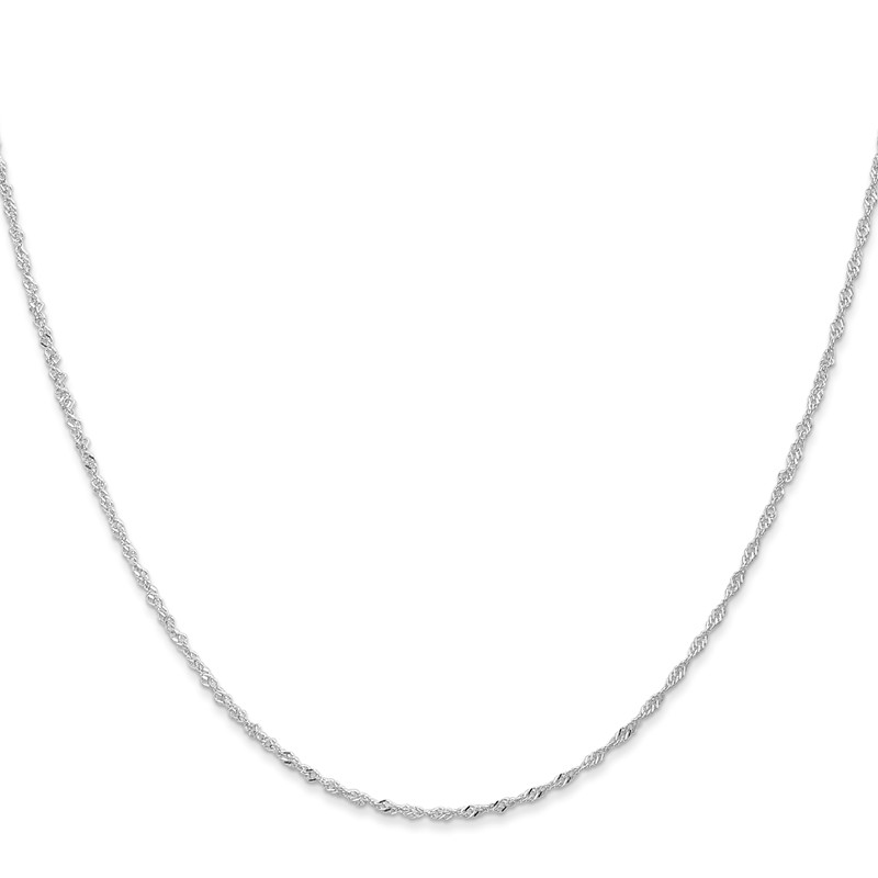 10k White Gold 1mm Singapore Chain