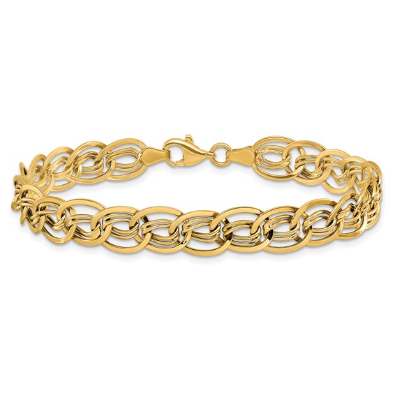 Leslie's 10K Yellow Gold Triple Fancy Link Bracelet