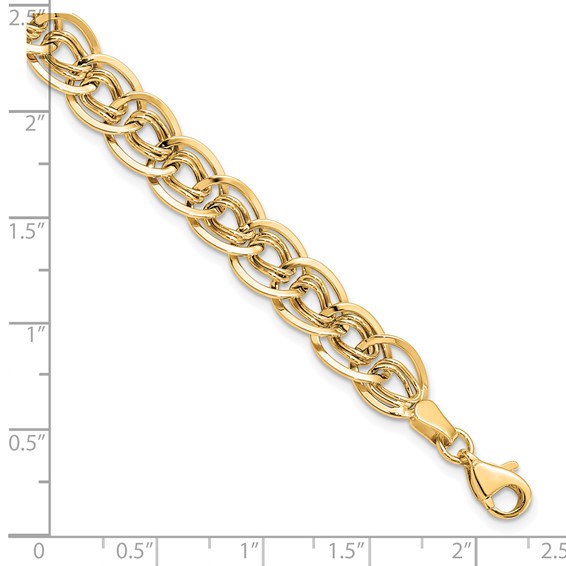 Leslie's 10K Yellow Gold Triple Fancy Link Bracelet