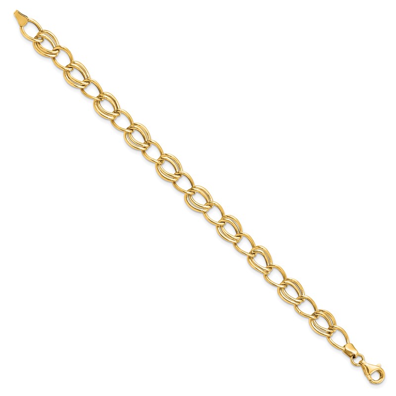10K Yellow Gold Flat Curb Link Bracelet