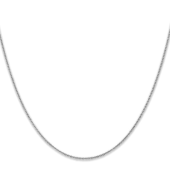 Leslie's 10K White Gold 1.1mm Flat Cable Chain