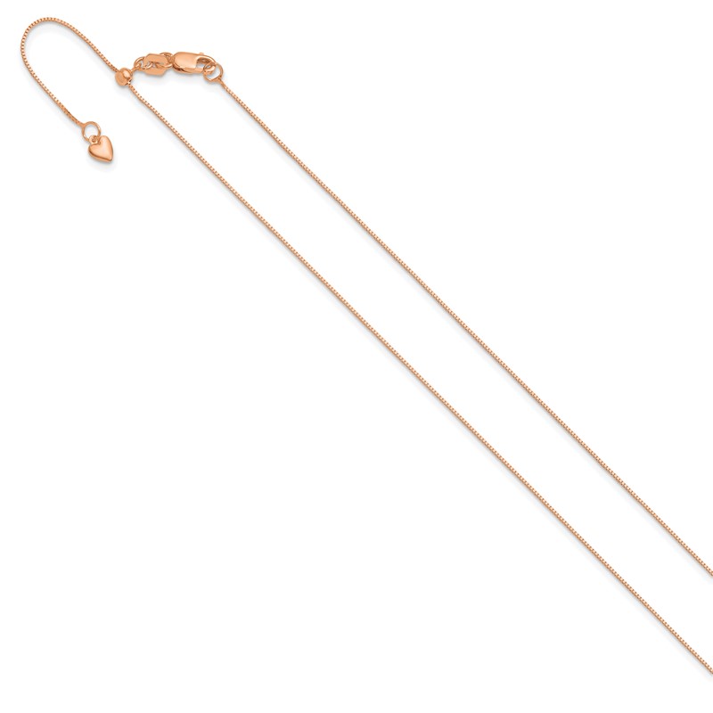 10K Rose Gold Adjustable .55mm Baby Box Chain