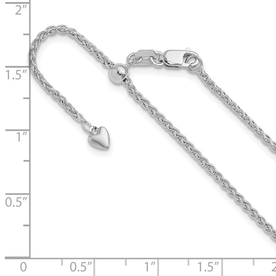 Leslie's 10k White Gold Adjustable 1.6mm Semi Solid Spiga Chain