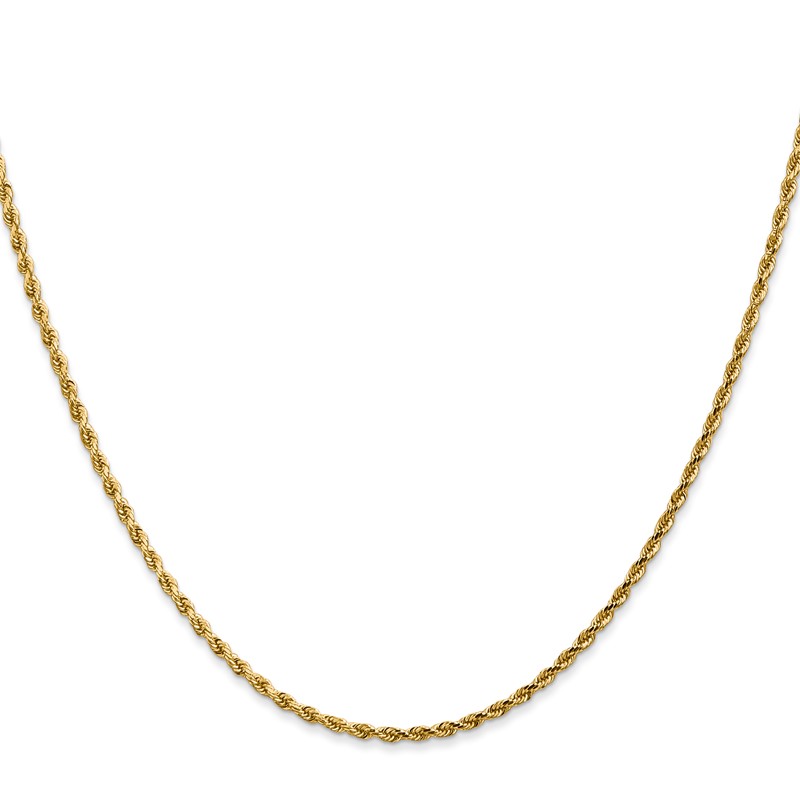 10k White Gold 2mm Diamond-Cut Rope Chain