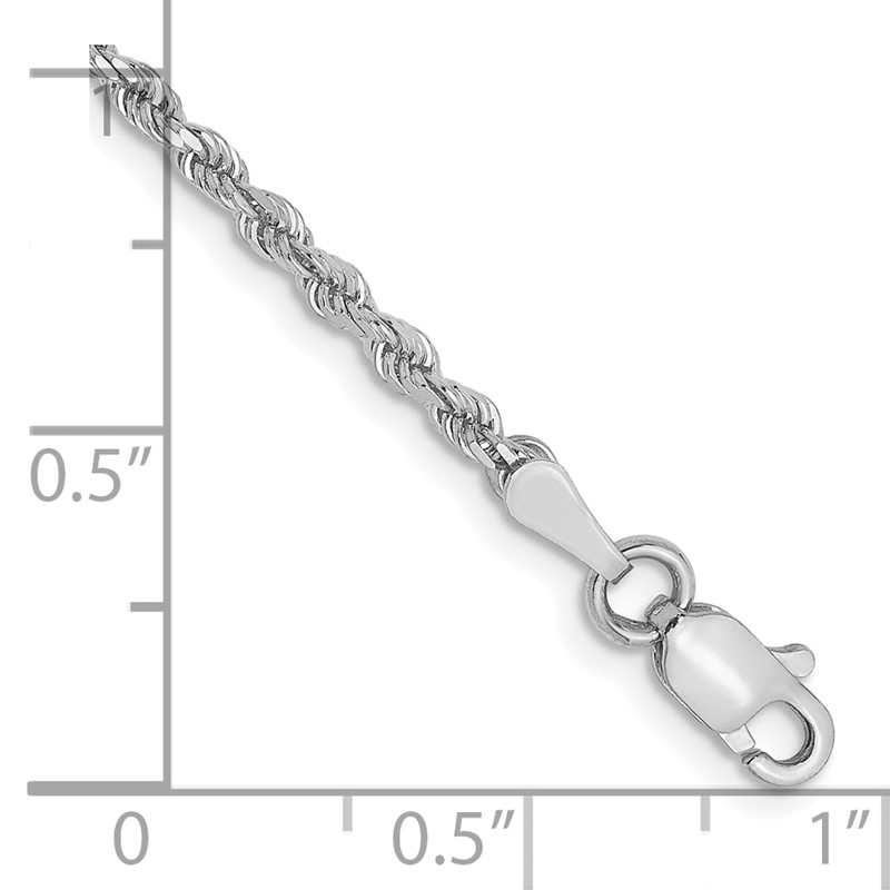 10k White Gold 2mm Diamond-Cut Rope Chain