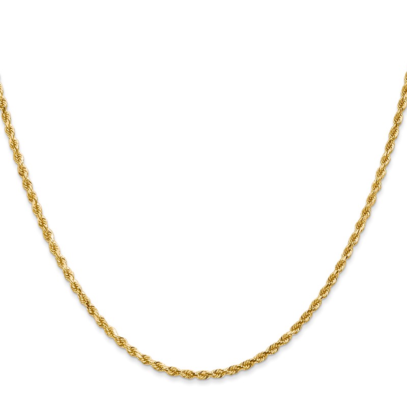 10k White Gold 2.25mm Diamond-Cut Rope Chain