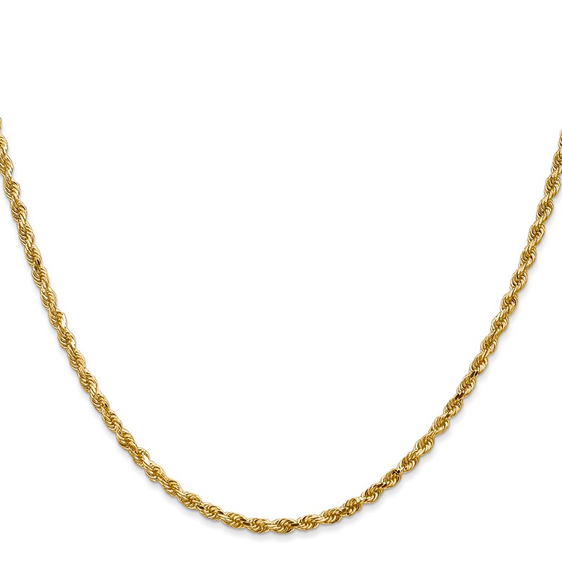10k White Gold 2.5mm Diamond-Cut Rope Chain